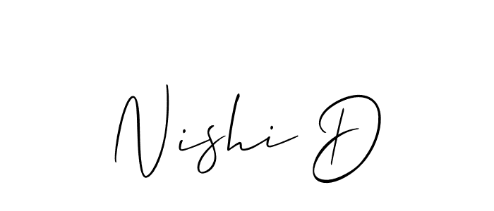 Also You can easily find your signature by using the search form. We will create Nishi D name handwritten signature images for you free of cost using Allison_Script sign style. Nishi D signature style 2 images and pictures png