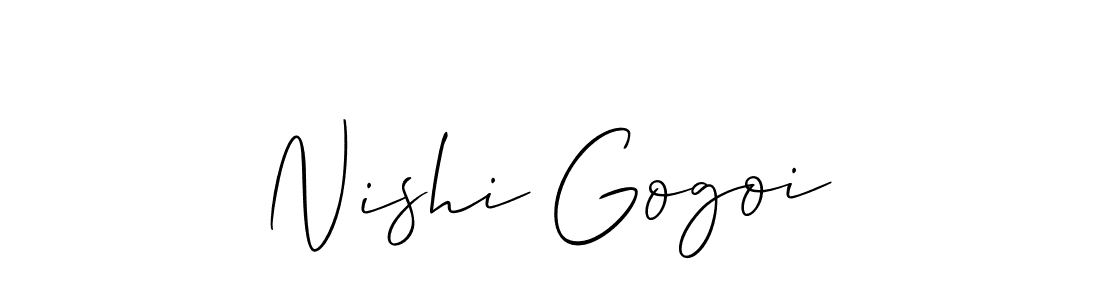 Also we have Nishi Gogoi name is the best signature style. Create professional handwritten signature collection using Allison_Script autograph style. Nishi Gogoi signature style 2 images and pictures png