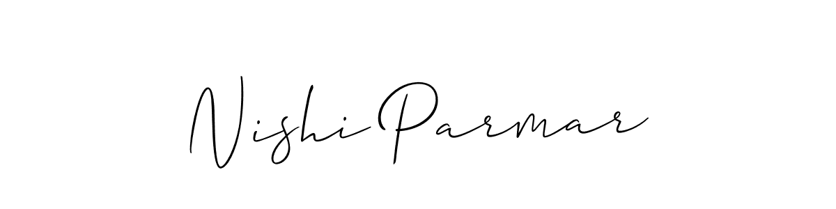 How to Draw Nishi Parmar signature style? Allison_Script is a latest design signature styles for name Nishi Parmar. Nishi Parmar signature style 2 images and pictures png