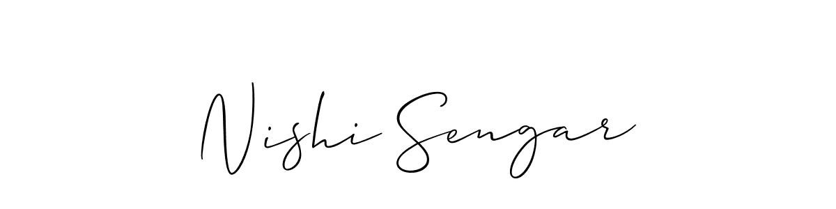 Use a signature maker to create a handwritten signature online. With this signature software, you can design (Allison_Script) your own signature for name Nishi Sengar. Nishi Sengar signature style 2 images and pictures png