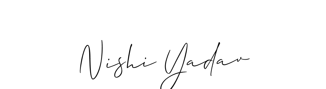 The best way (Allison_Script) to make a short signature is to pick only two or three words in your name. The name Nishi Yadav include a total of six letters. For converting this name. Nishi Yadav signature style 2 images and pictures png