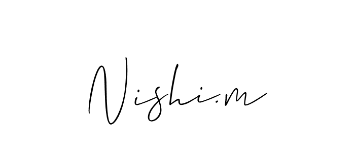 Design your own signature with our free online signature maker. With this signature software, you can create a handwritten (Allison_Script) signature for name Nishi.m. Nishi.m signature style 2 images and pictures png
