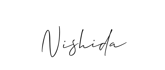 if you are searching for the best signature style for your name Nishida. so please give up your signature search. here we have designed multiple signature styles  using Allison_Script. Nishida signature style 2 images and pictures png