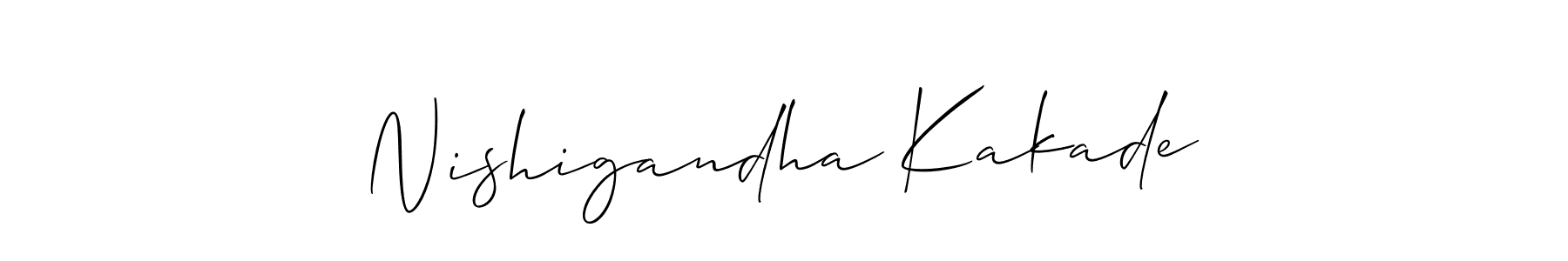 Nishigandha Kakade stylish signature style. Best Handwritten Sign (Allison_Script) for my name. Handwritten Signature Collection Ideas for my name Nishigandha Kakade. Nishigandha Kakade signature style 2 images and pictures png