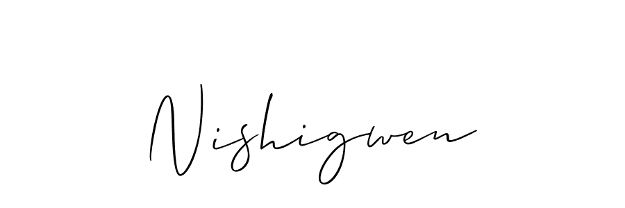 Use a signature maker to create a handwritten signature online. With this signature software, you can design (Allison_Script) your own signature for name Nishigwen. Nishigwen signature style 2 images and pictures png