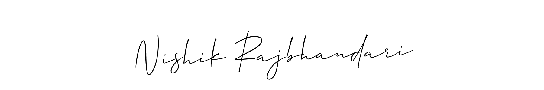 This is the best signature style for the Nishik Rajbhandari name. Also you like these signature font (Allison_Script). Mix name signature. Nishik Rajbhandari signature style 2 images and pictures png