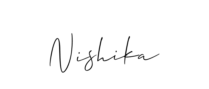 Similarly Allison_Script is the best handwritten signature design. Signature creator online .You can use it as an online autograph creator for name Nishika. Nishika signature style 2 images and pictures png