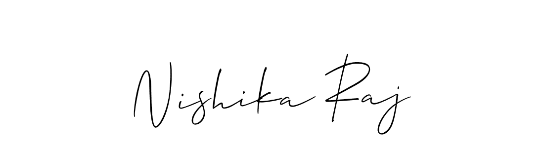 Also You can easily find your signature by using the search form. We will create Nishika Raj name handwritten signature images for you free of cost using Allison_Script sign style. Nishika Raj signature style 2 images and pictures png