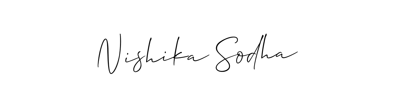 Design your own signature with our free online signature maker. With this signature software, you can create a handwritten (Allison_Script) signature for name Nishika Sodha. Nishika Sodha signature style 2 images and pictures png