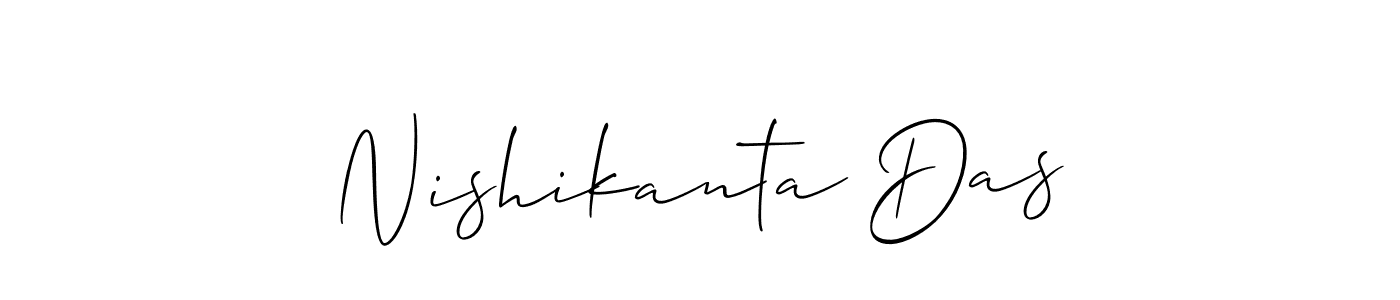 Use a signature maker to create a handwritten signature online. With this signature software, you can design (Allison_Script) your own signature for name Nishikanta Das. Nishikanta Das signature style 2 images and pictures png