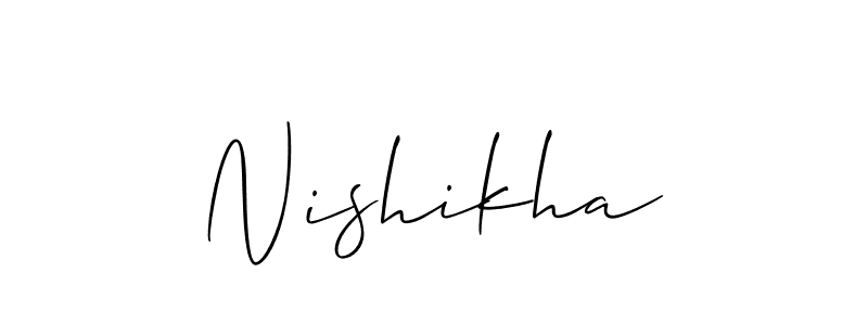 How to Draw Nishikha signature style? Allison_Script is a latest design signature styles for name Nishikha. Nishikha signature style 2 images and pictures png