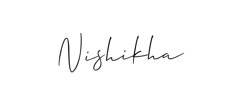 How to Draw Nishikha signature style? Allison_Script is a latest design signature styles for name Nishikha. Nishikha signature style 2 images and pictures png