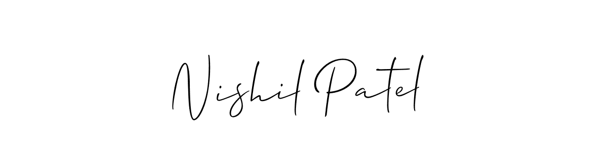 The best way (Allison_Script) to make a short signature is to pick only two or three words in your name. The name Nishil Patel include a total of six letters. For converting this name. Nishil Patel signature style 2 images and pictures png