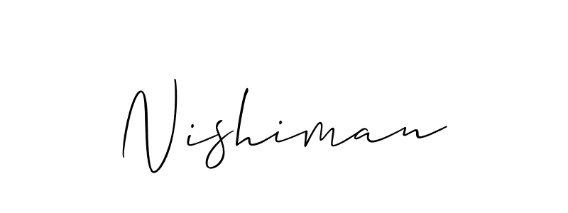 Design your own signature with our free online signature maker. With this signature software, you can create a handwritten (Allison_Script) signature for name Nishiman. Nishiman signature style 2 images and pictures png