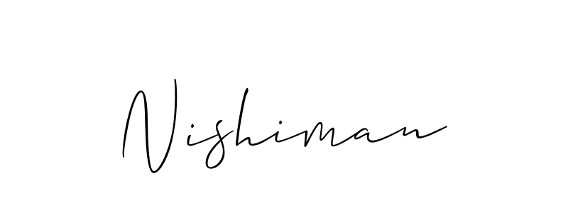 How to make Nishiman name signature. Use Allison_Script style for creating short signs online. This is the latest handwritten sign. Nishiman signature style 2 images and pictures png