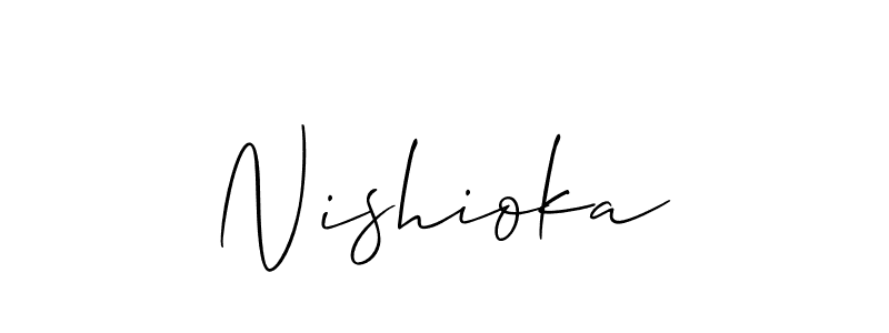 Nishioka stylish signature style. Best Handwritten Sign (Allison_Script) for my name. Handwritten Signature Collection Ideas for my name Nishioka. Nishioka signature style 2 images and pictures png