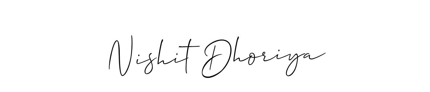 How to Draw Nishit Dhoriya signature style? Allison_Script is a latest design signature styles for name Nishit Dhoriya. Nishit Dhoriya signature style 2 images and pictures png