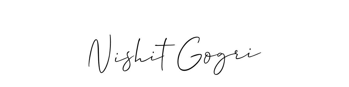 Design your own signature with our free online signature maker. With this signature software, you can create a handwritten (Allison_Script) signature for name Nishit Gogri. Nishit Gogri signature style 2 images and pictures png