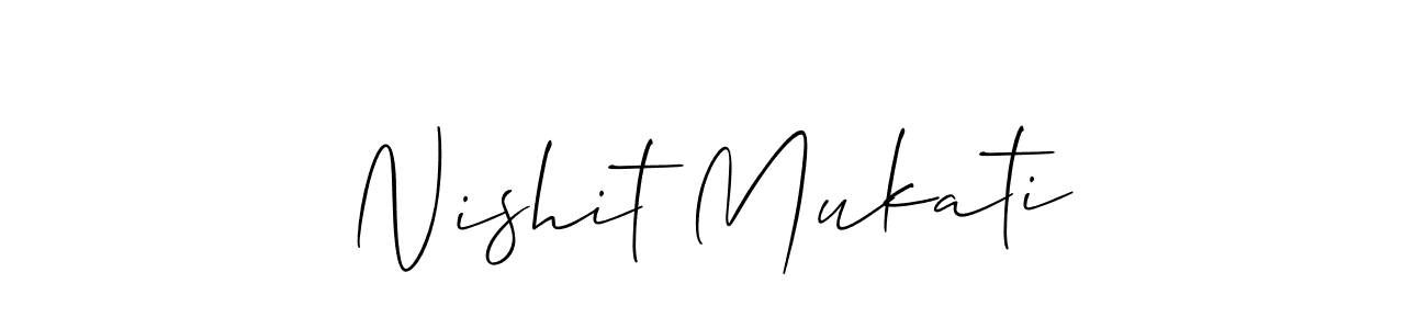 Allison_Script is a professional signature style that is perfect for those who want to add a touch of class to their signature. It is also a great choice for those who want to make their signature more unique. Get Nishit Mukati name to fancy signature for free. Nishit Mukati signature style 2 images and pictures png