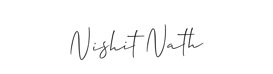 Allison_Script is a professional signature style that is perfect for those who want to add a touch of class to their signature. It is also a great choice for those who want to make their signature more unique. Get Nishit Nath name to fancy signature for free. Nishit Nath signature style 2 images and pictures png