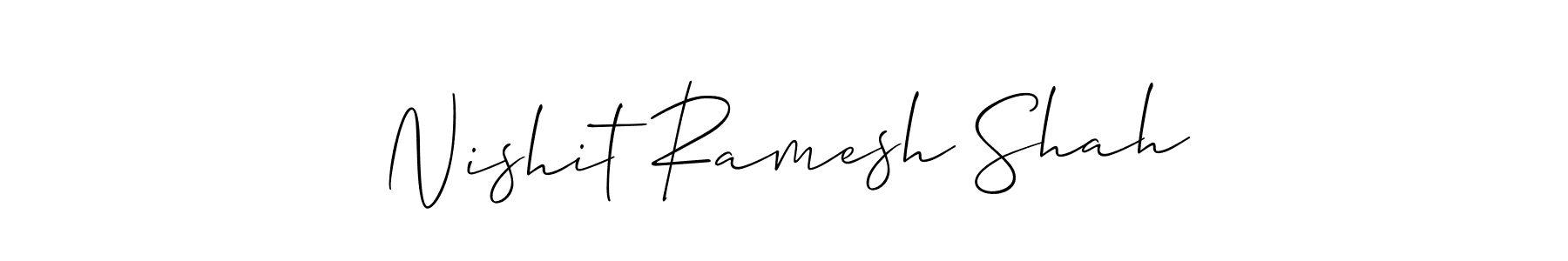 How to make Nishit Ramesh Shah signature? Allison_Script is a professional autograph style. Create handwritten signature for Nishit Ramesh Shah name. Nishit Ramesh Shah signature style 2 images and pictures png