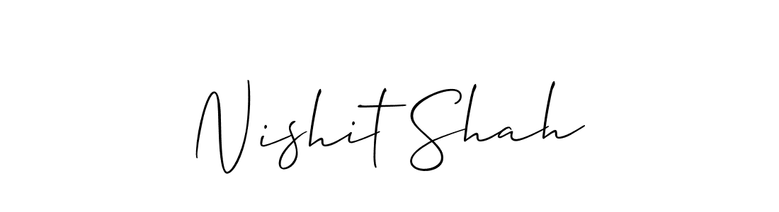 Use a signature maker to create a handwritten signature online. With this signature software, you can design (Allison_Script) your own signature for name Nishit Shah. Nishit Shah signature style 2 images and pictures png