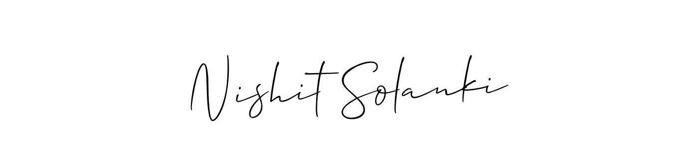 Design your own signature with our free online signature maker. With this signature software, you can create a handwritten (Allison_Script) signature for name Nishit Solanki. Nishit Solanki signature style 2 images and pictures png