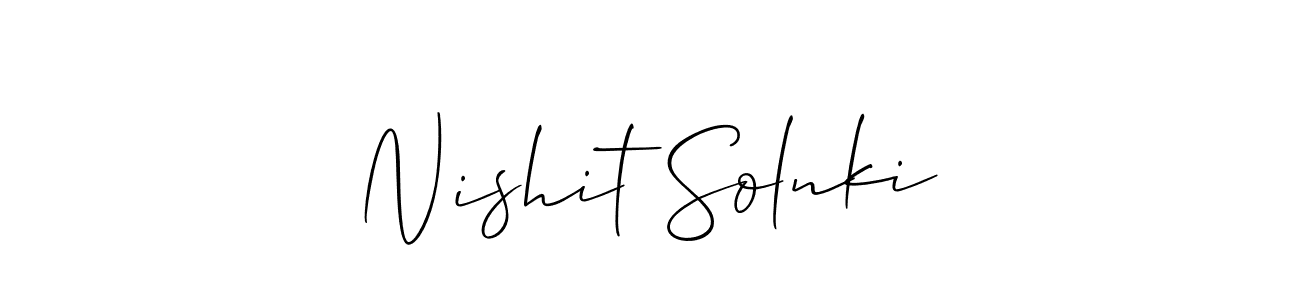 How to make Nishit Solnki signature? Allison_Script is a professional autograph style. Create handwritten signature for Nishit Solnki name. Nishit Solnki signature style 2 images and pictures png