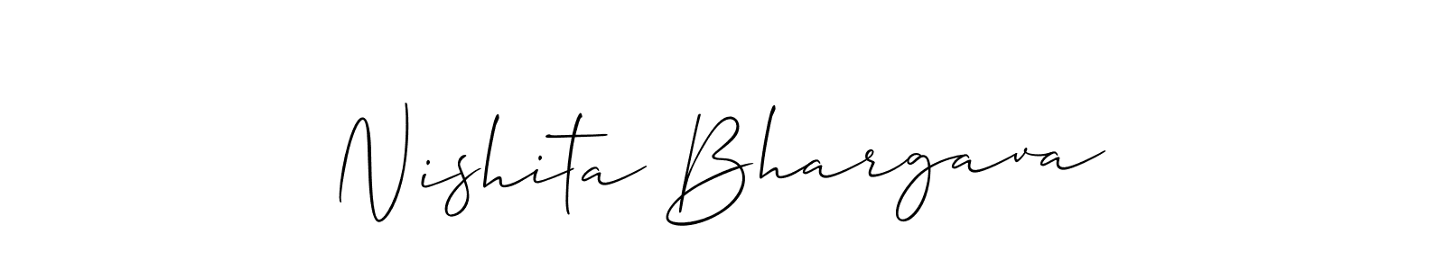 Nishita Bhargava stylish signature style. Best Handwritten Sign (Allison_Script) for my name. Handwritten Signature Collection Ideas for my name Nishita Bhargava. Nishita Bhargava signature style 2 images and pictures png