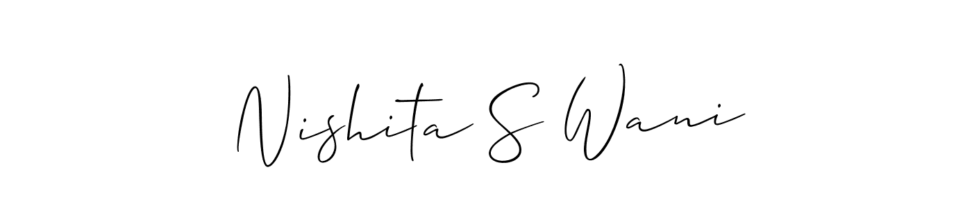 Use a signature maker to create a handwritten signature online. With this signature software, you can design (Allison_Script) your own signature for name Nishita S Wani. Nishita S Wani signature style 2 images and pictures png