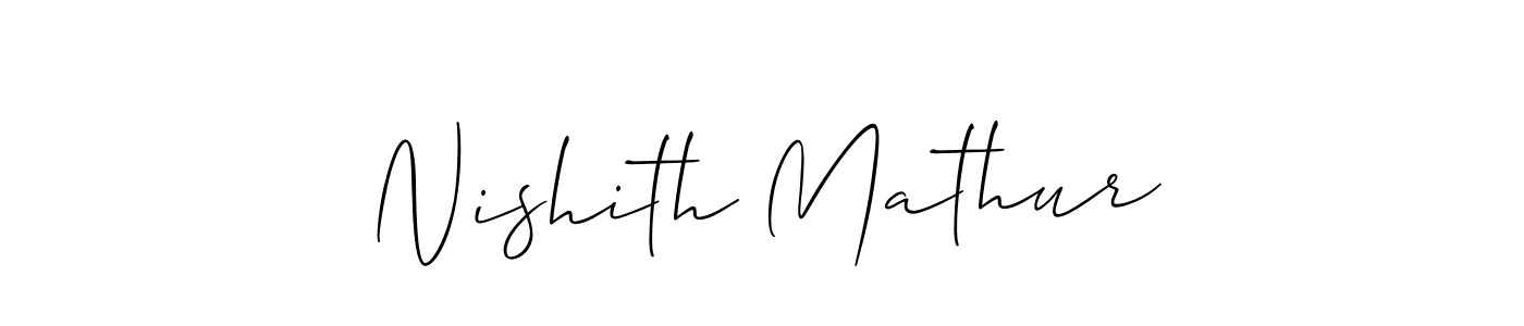if you are searching for the best signature style for your name Nishith Mathur. so please give up your signature search. here we have designed multiple signature styles  using Allison_Script. Nishith Mathur signature style 2 images and pictures png