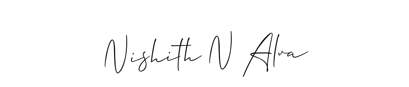 Create a beautiful signature design for name Nishith N Alva. With this signature (Allison_Script) fonts, you can make a handwritten signature for free. Nishith N Alva signature style 2 images and pictures png