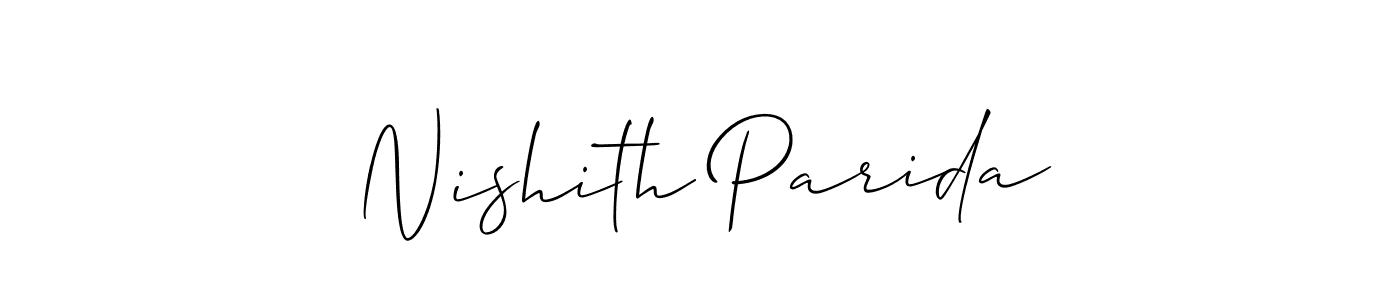Make a short Nishith Parida signature style. Manage your documents anywhere anytime using Allison_Script. Create and add eSignatures, submit forms, share and send files easily. Nishith Parida signature style 2 images and pictures png
