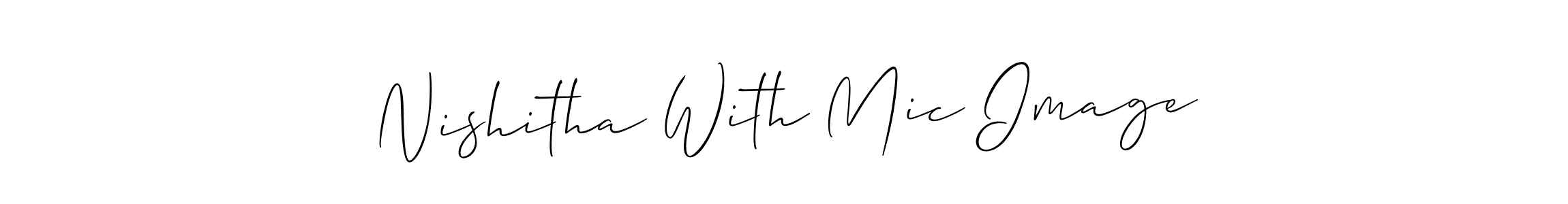 How to make Nishitha With Mic Image name signature. Use Allison_Script style for creating short signs online. This is the latest handwritten sign. Nishitha With Mic Image signature style 2 images and pictures png