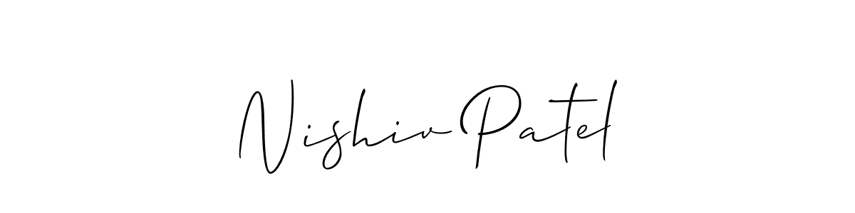 Nishiv Patel stylish signature style. Best Handwritten Sign (Allison_Script) for my name. Handwritten Signature Collection Ideas for my name Nishiv Patel. Nishiv Patel signature style 2 images and pictures png