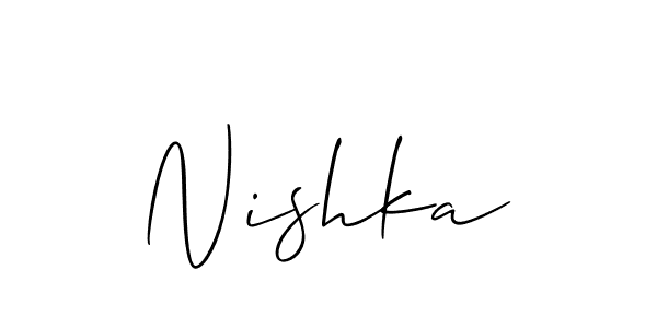 Make a beautiful signature design for name Nishka. With this signature (Allison_Script) style, you can create a handwritten signature for free. Nishka signature style 2 images and pictures png