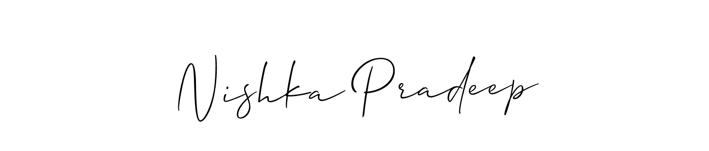 Here are the top 10 professional signature styles for the name Nishka Pradeep. These are the best autograph styles you can use for your name. Nishka Pradeep signature style 2 images and pictures png