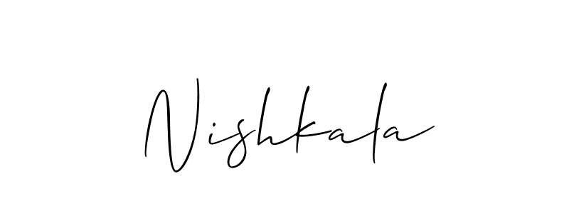Design your own signature with our free online signature maker. With this signature software, you can create a handwritten (Allison_Script) signature for name Nishkala. Nishkala signature style 2 images and pictures png