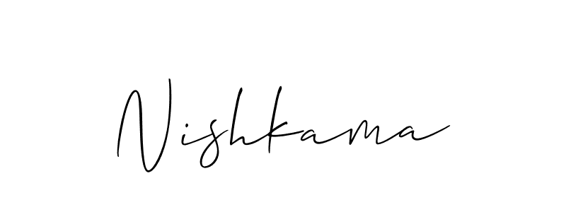 How to make Nishkama signature? Allison_Script is a professional autograph style. Create handwritten signature for Nishkama name. Nishkama signature style 2 images and pictures png