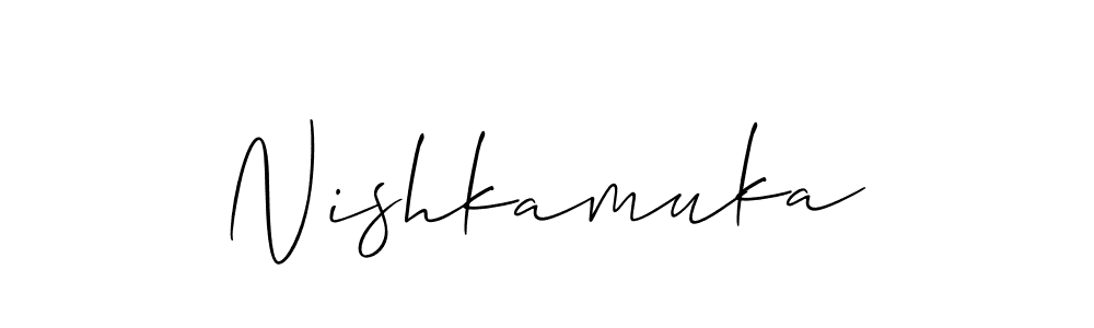 How to Draw Nishkamuka signature style? Allison_Script is a latest design signature styles for name Nishkamuka. Nishkamuka signature style 2 images and pictures png