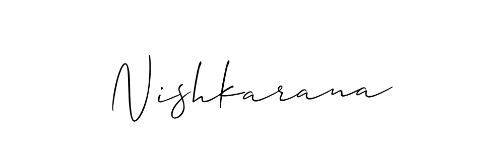 Make a beautiful signature design for name Nishkarana. With this signature (Allison_Script) style, you can create a handwritten signature for free. Nishkarana signature style 2 images and pictures png