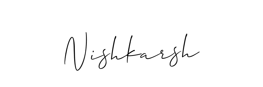 How to Draw Nishkarsh signature style? Allison_Script is a latest design signature styles for name Nishkarsh. Nishkarsh signature style 2 images and pictures png