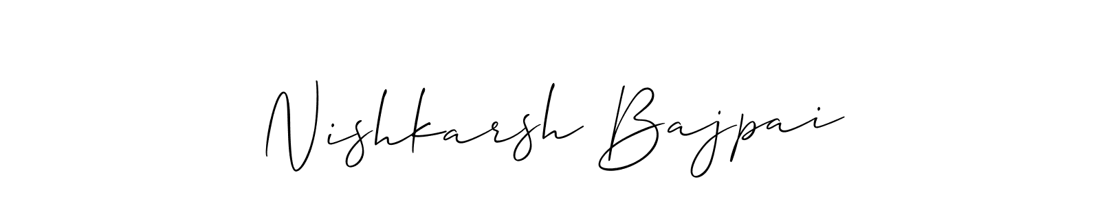 See photos of Nishkarsh Bajpai official signature by Spectra . Check more albums & portfolios. Read reviews & check more about Allison_Script font. Nishkarsh Bajpai signature style 2 images and pictures png