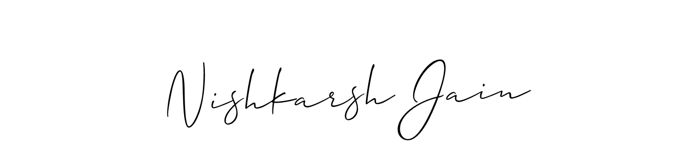 How to make Nishkarsh Jain name signature. Use Allison_Script style for creating short signs online. This is the latest handwritten sign. Nishkarsh Jain signature style 2 images and pictures png