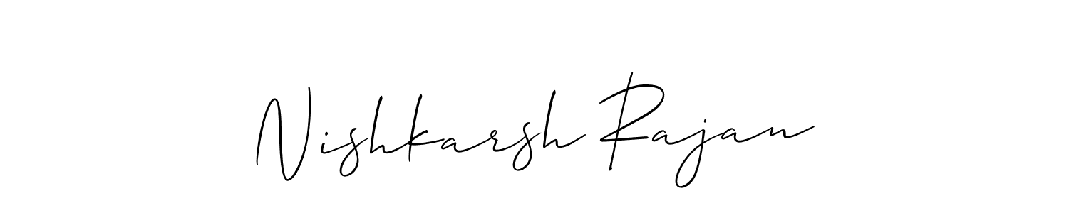 How to make Nishkarsh Rajan signature? Allison_Script is a professional autograph style. Create handwritten signature for Nishkarsh Rajan name. Nishkarsh Rajan signature style 2 images and pictures png