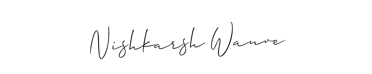 This is the best signature style for the Nishkarsh Wanve name. Also you like these signature font (Allison_Script). Mix name signature. Nishkarsh Wanve signature style 2 images and pictures png