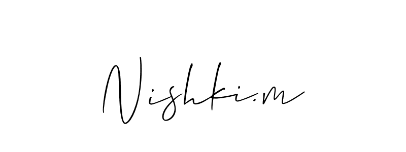 You can use this online signature creator to create a handwritten signature for the name Nishki.m. This is the best online autograph maker. Nishki.m signature style 2 images and pictures png