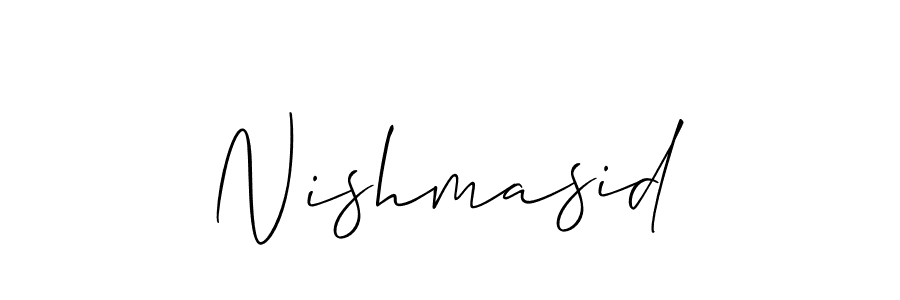 if you are searching for the best signature style for your name Nishmasid. so please give up your signature search. here we have designed multiple signature styles  using Allison_Script. Nishmasid signature style 2 images and pictures png