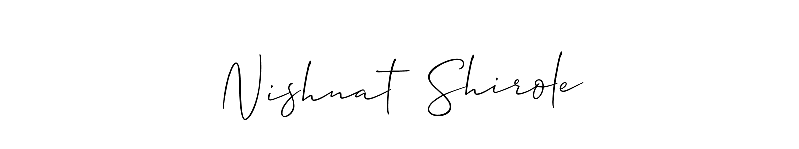 Use a signature maker to create a handwritten signature online. With this signature software, you can design (Allison_Script) your own signature for name Nishnat  Shirole. Nishnat  Shirole signature style 2 images and pictures png