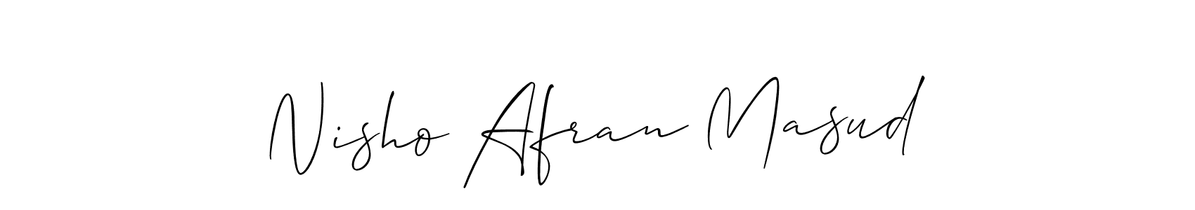 Similarly Allison_Script is the best handwritten signature design. Signature creator online .You can use it as an online autograph creator for name Nisho Afran Masud. Nisho Afran Masud signature style 2 images and pictures png